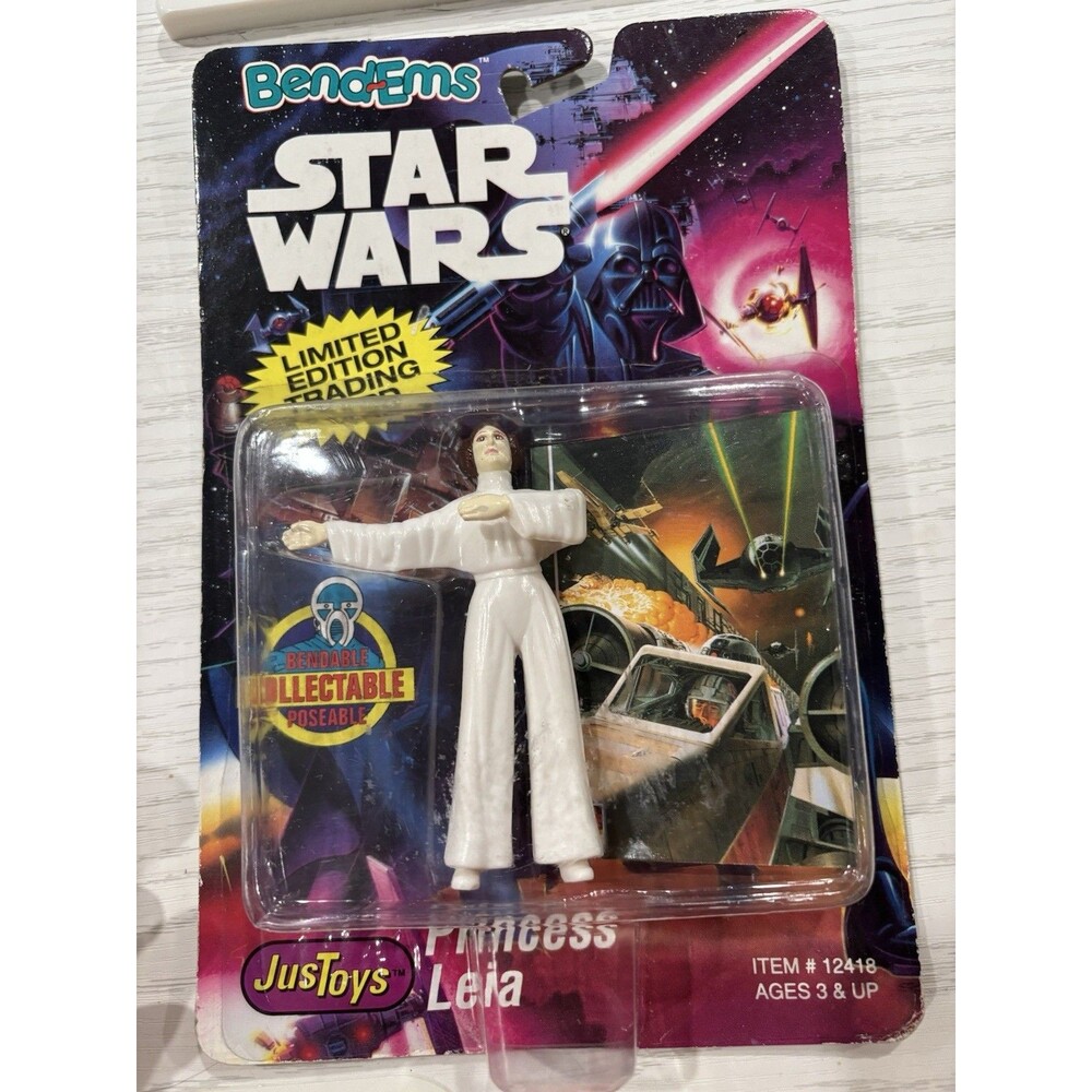 NIB 1993 Vintage Bend-Ems Star Wars - Justoys Princess Leia Collectable Poseable - Picture 4 of 5